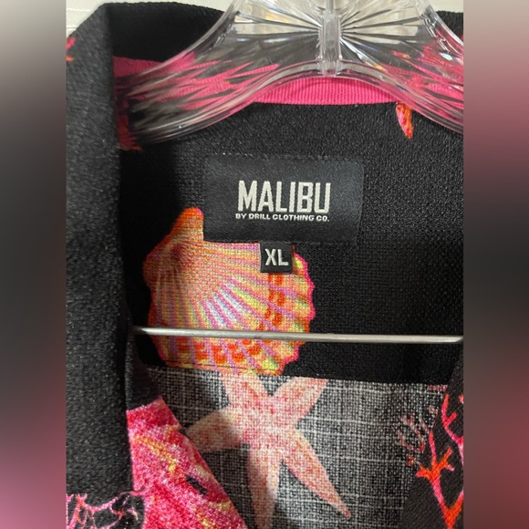 MALIBU by Drill Clothing Co. Sea Theme Short Sleeve Button-up Shirt Size XL - Picture 6 of 7
